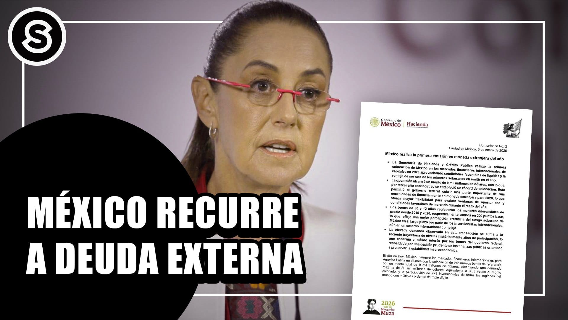 México ofrece 6,300 millones de dólares en bonos para 2026