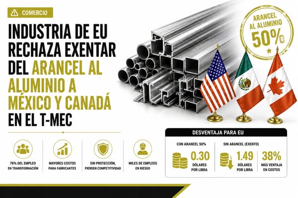 Aranceles al aluminio en México bajo el T-MEC 2026